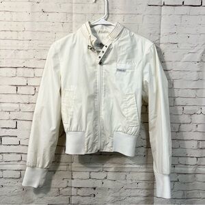 White Members Only Jacket Women Medium Light Spring Retro Fitted